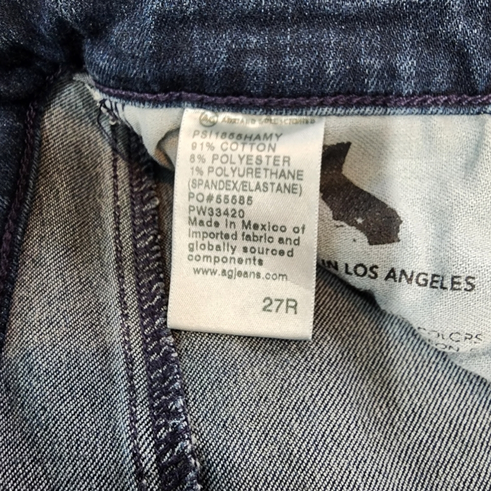 AG Adriano Goldschmied Prima Ankle Dark Wash Denim Cigarette Ankle Jean 27 R - Picture 5 of 12